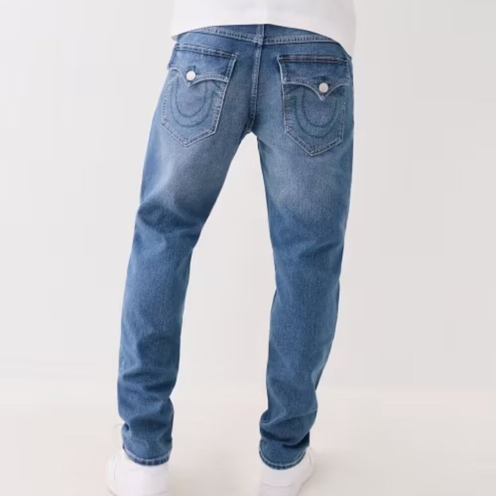 True Religion Geno Flap Slim Fit Jean in Medium Autumn Wash